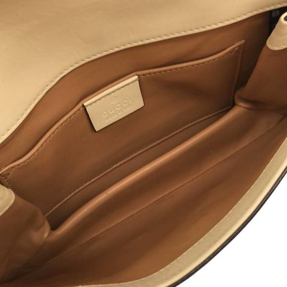 Gucci Chain Shoulder Bag Margaret White Ivory Bee Broadway Queen - Picture 6 of 12